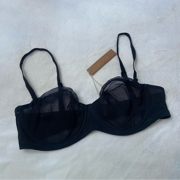New! Skims Ultrafine Mesh Strapless Bra in Onyx Black NWT 3680 - Picture 5 of 9